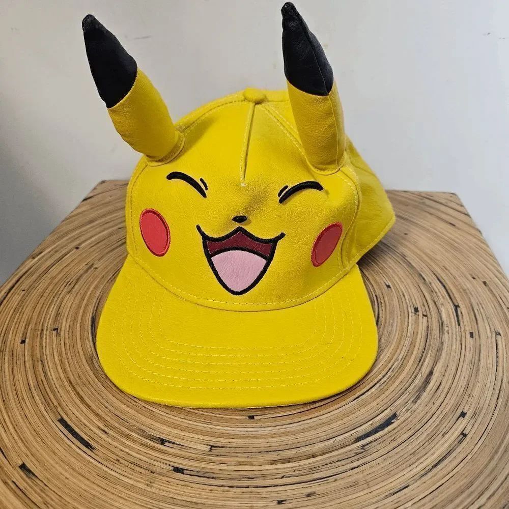 Pokemon Pikachu Baseball Cap Snapback Adjustable Mens Yellow One Size Fits Most